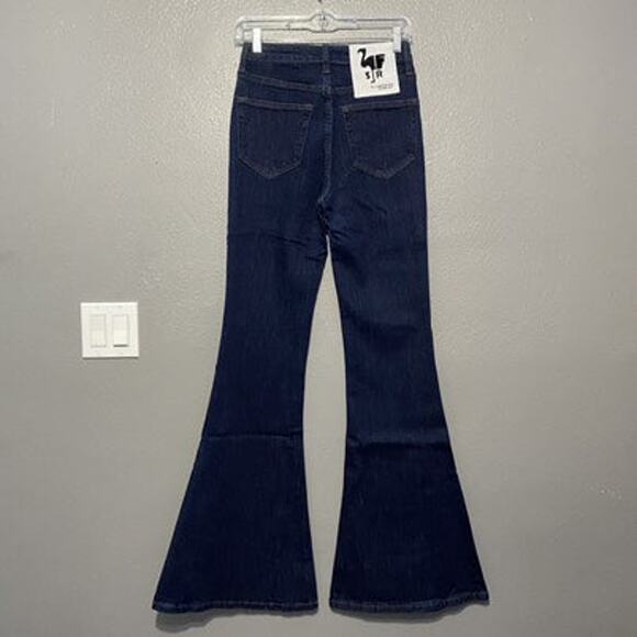 Sandrine Rose Free People Womens Jeans Size 25 Indigo Blue Super Flare - Picture 2 of 7